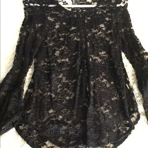 Black lace blouse